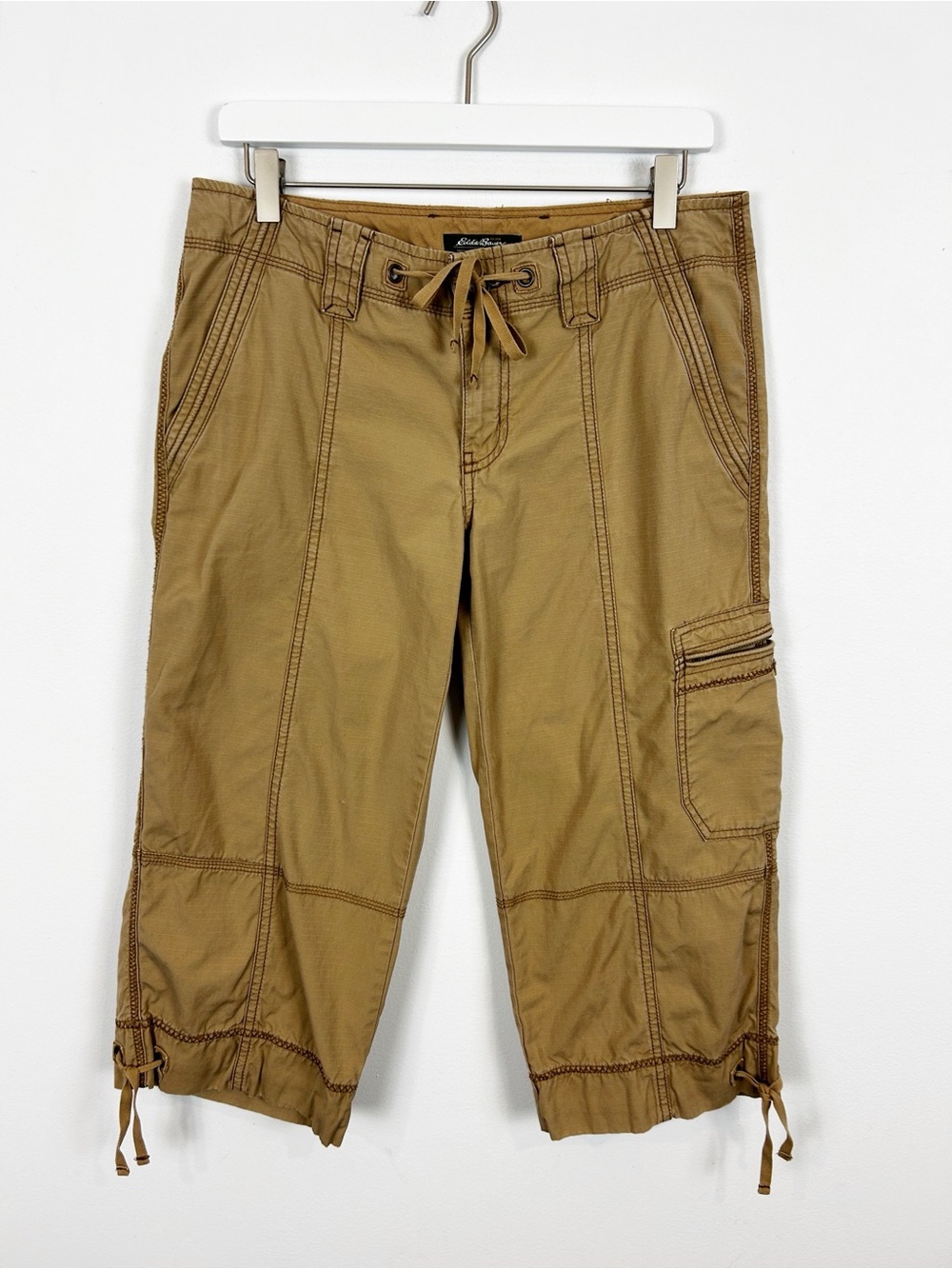 Eddie Bauer Tan Cargo Capris Women's Size 6 100% Cotton